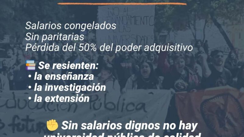 TRABAJAR EN LA UNIVERSIDAD, NO ALCANZA PARA VIVIR