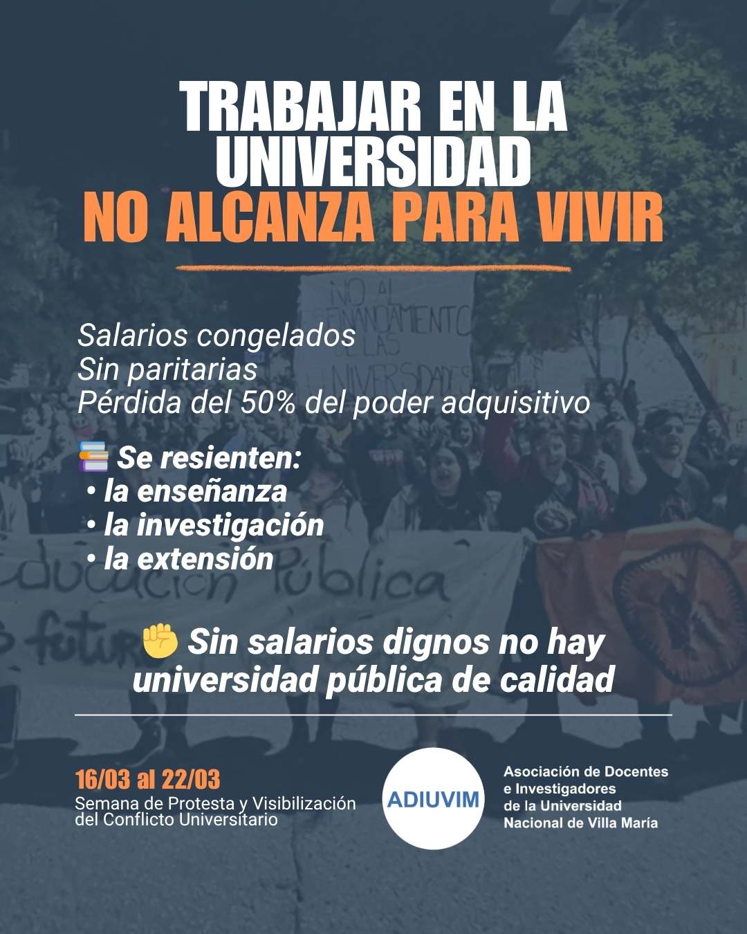 TRABAJAR EN LA UNIVERSIDAD, NO ALCANZA PARA VIVIR