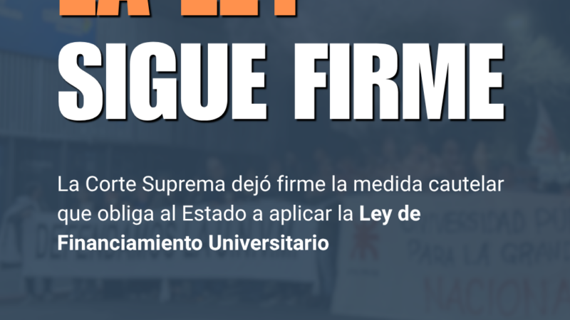 La Corte Suprema dejó firme la cautelar que obliga al Estado Nacional a aplicar la Ley de Financiamiento Universitario