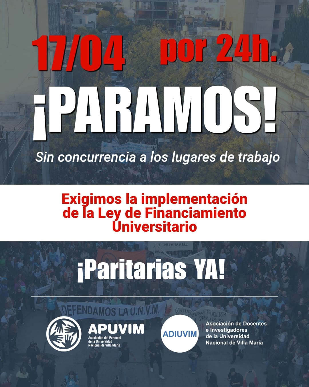 El 17 de abril ¡PARAMOS!