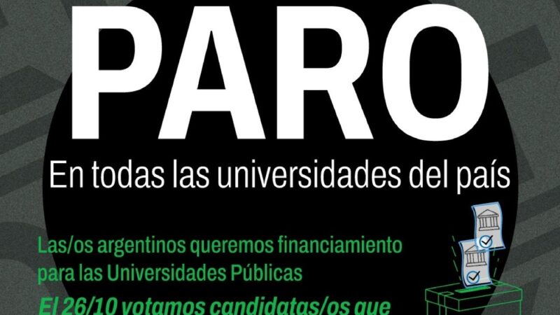 21/10 PARO de 24 hs ante la decisión de MILEI de no promulgar la Ley de Financiamiento Universitario
