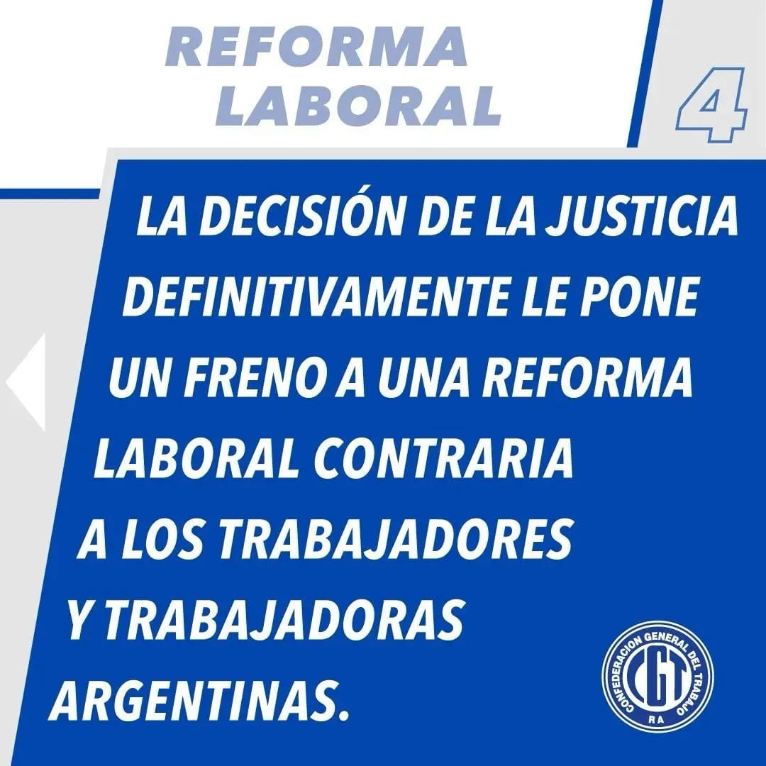 La justicia declaro inconstitucional el capítulo IV del DNU referido a la Reforma Laboral
