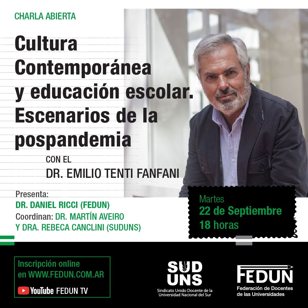 Emilio Tenti Fanfani en charla abierta sobre cultura, educación y pospandemia