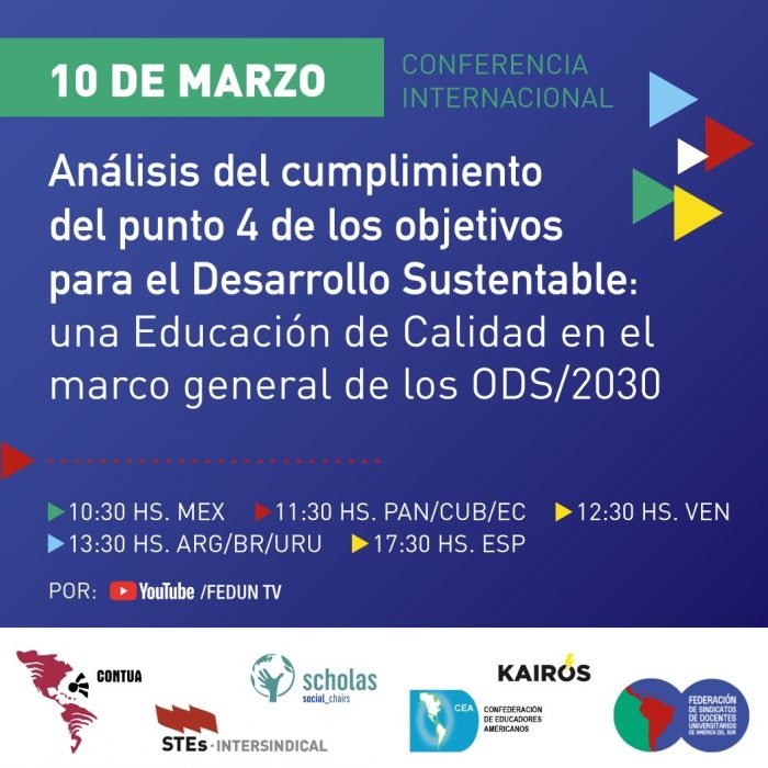 Conferencia Internacional | “Análisis del cumplimiento del punto 4 de los objetivos para el Desarrollo Sustentable: una Educación de Calidad en el marco general de los ODS/2030”
