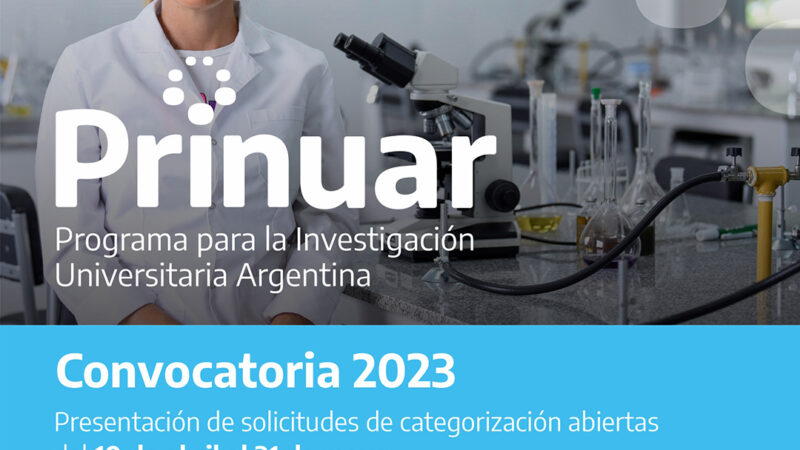 Convocatoria 2023 Programa para la Investigación Universitaria Argentina (PRINUAR)