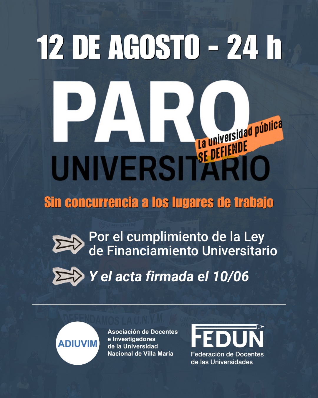 PARO UNIVERSITARIO NACIONAL – 12 DE AGOSTO