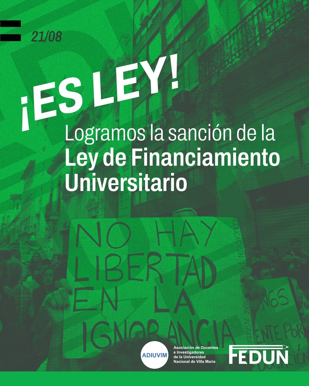 ¡ES LEY! Celebramos la sanción de la Ley de Financiamiento Universitario