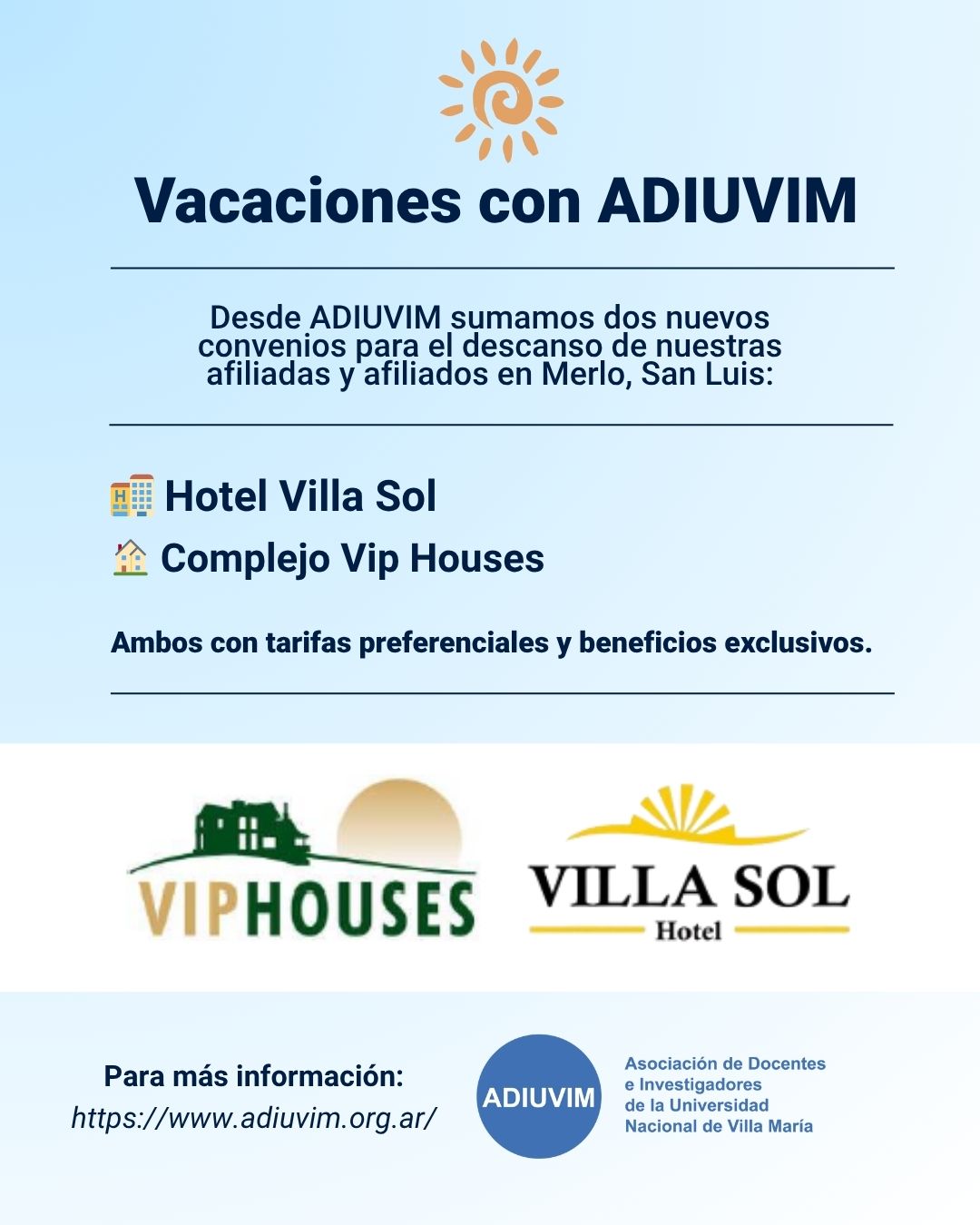 Nuevos convenios turísticos: ADIUVIM suma beneficios en Merlo, San Luis