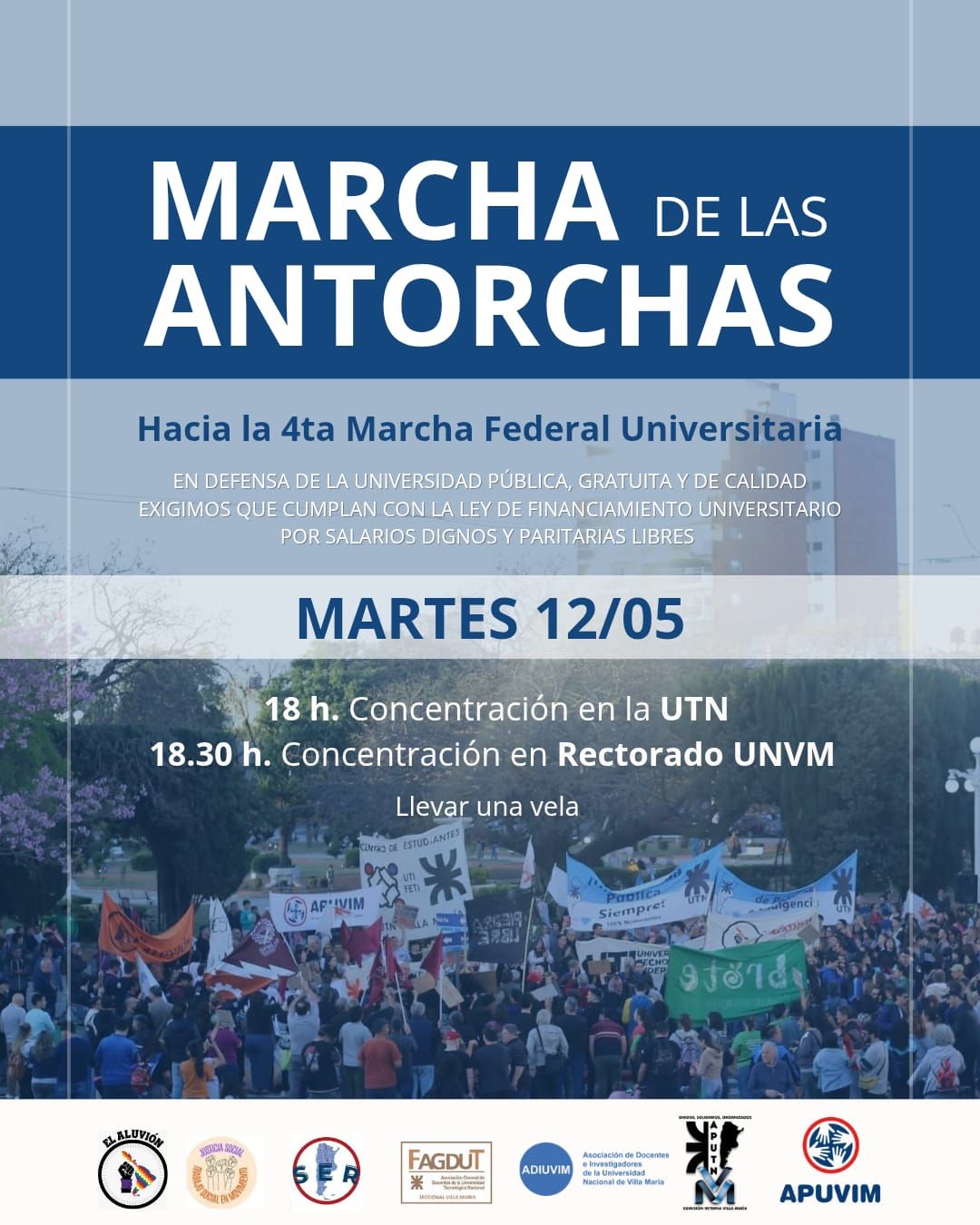 ¡El martes 12 todos a la Marcha!