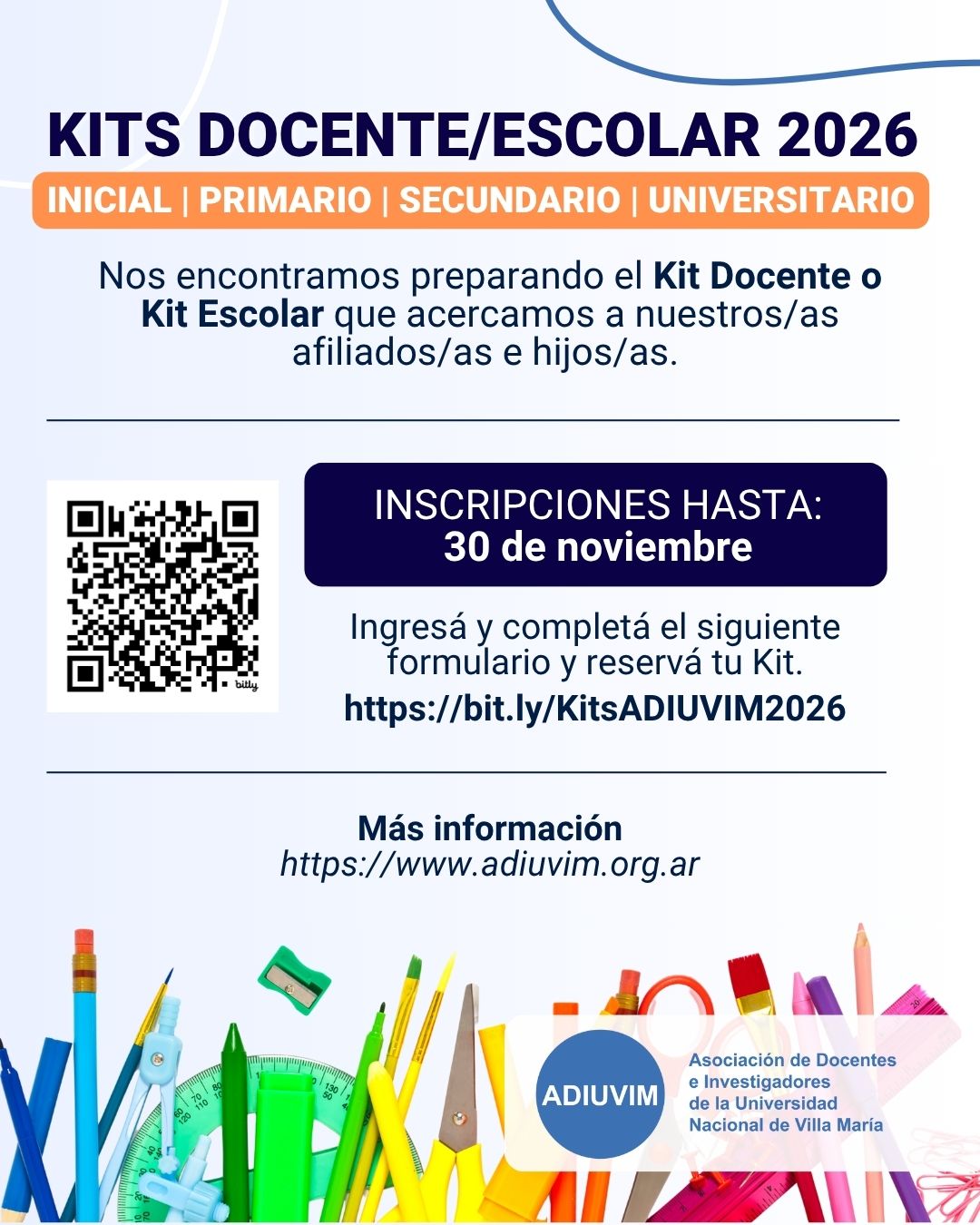 ¡Abrimos las inscripciones para que reserves tú KIT DOCENTE/ESCOLAR 2026!
