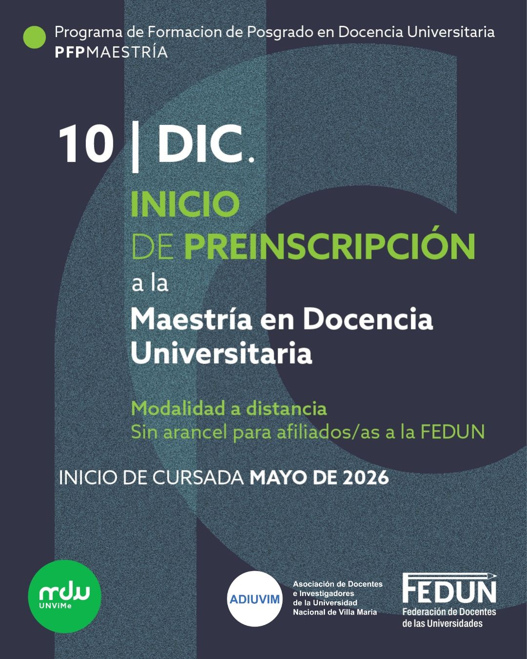 ¡Nuevamente abrimos las preinscripciones para la Maestría en Docencia Universitaria!