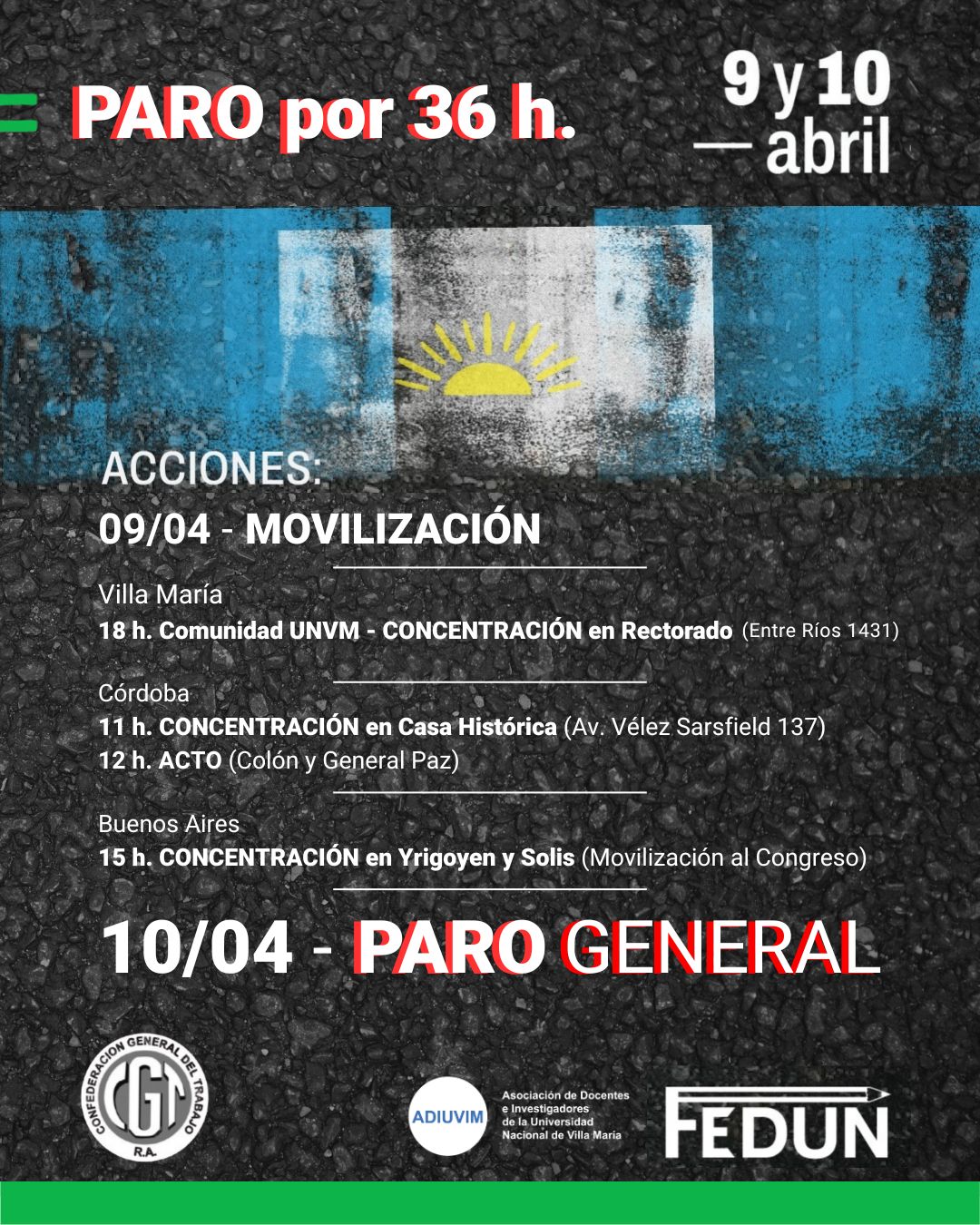 ADIUVIM adhiere al paro nacional por 36 horas: razones de una medida urgente y necesaria