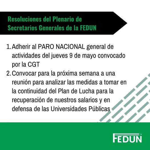 Resoluciones del Plenario de Secretarios Generales