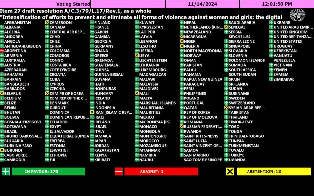 Repudiamos el voto del gobierno en la ONU contra la violencia en niñas y mujeres